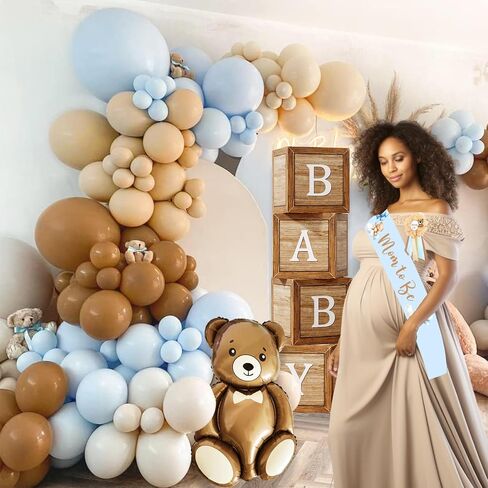 Bear Baby Shower Decorations Party Supplies, We Can Bearly Wait Baby Shower Decoration, Backdrop Balloon Arch Box Mom to Be Sash Dad to Be Pin Tablecloths Bear Balloon in Saudi Arabia