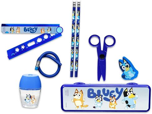 مجموعة اللوازم المدرسية Bluey - حزمة مع مجلد ، دفتر ملاحظات ، وسادة المذكرة ، أقلام الرصاص ، مسطرة ، ملصقات ، المزيد | عودة Bluey و Bingo إلى مجموعة الفصل الدراسي المدرسي in Saudi Arabia