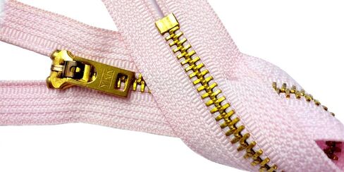 ykk® اثنين 7 بوصة الجينز النحاس السحاب ykk رقم 5 الذهب ملونة الأسنان zips مع قفل شريط منزلق مغلق اللون اللون الوردي #512 in Saudi Arabia
