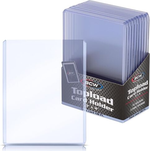 BCW 138 PT. حامل البطاقة السميكة - حزمة من 10 | دائمة الصلبة PVC Toploader | Toploaders للتذكارات ، Jersey ، Patch ، و Relic Cards | مثالي لهواة الجمع والهواة in Saudi Arabia