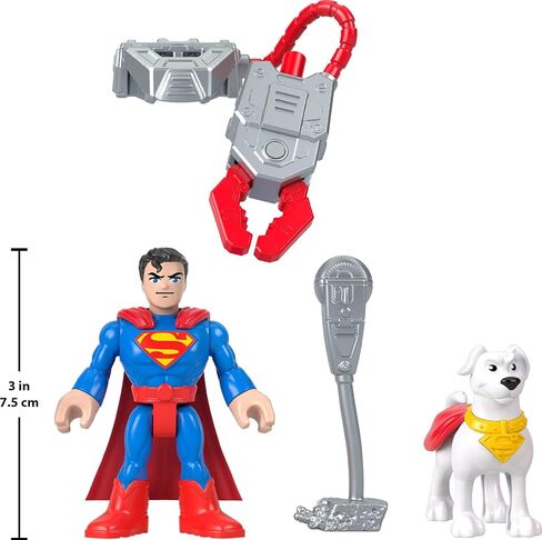 Fisher-Price Imaginext DC Super Friends, Metal Force Action Figures & Accessory Set with 3-inch Superman, Krypto Super Dog & Grabbing Tool in Saudi Arabia