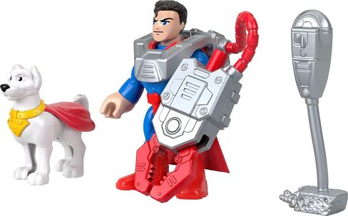 Fisher-Price Imaginext DC Super Friends, Metal Force Action Figures & Accessory Set with 3-inch Superman, Krypto Super Dog & Grabbing Tool in Saudi Arabia