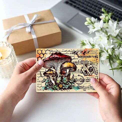 GLOBLELAND Mushroom and Text Background Clear Stamps for Cards Making Silicone Clear Stamp Seals 5.8x8.3inch Transparent Stamps for DIY Scrapbooking Photo Album Journal Home Decoration in Saudi Arabia