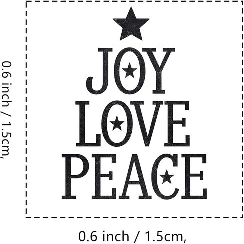 Joy Love Peace Rubber Stamp ، 3/5 بوصة ختم صغير صغير لمخطط صنع بطاقات Scrapbooking in Saudi Arabia