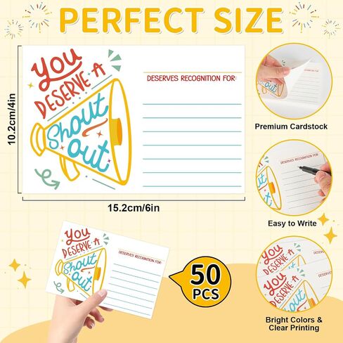 50pcs يصرخ البطاقة ، بطاقات تقدير للمعلمين الموظفين الموظفين الموظفين ، بطاقات judos الفصول الدراسية جيدة الحوافز السلوك ، بطاقة تحفيزية للمدرسة أو مكان العمل (الوجه المبتسم) in Kuwait