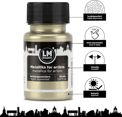 Metallic Acrylic Paint 1.69 fl oz - Green - Premium Metallic Paint for Artists and Crafters. High Coverage, Lightfast & Durable. Ideal for Canvas, Wood, Ceramic & More in Kuwait