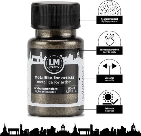 Metallic Acrylic Paint 1.69 fl oz - Green - Premium Metallic Paint for Artists and Crafters. High Coverage, Lightfast & Durable. Ideal for Canvas, Wood, Ceramic & More in Saudi Arabia