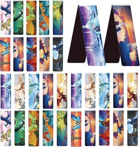 30 PCS Fire Dragon Magnetic Lundmarks - Dragon Permchandise ، Cool Animal Page Book Marker ، Borkmark Pondmark as party form in Saudi Arabia