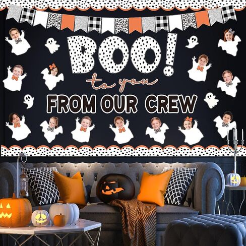 JarThenaAMCS 93 Pcs Halloween Ghost DIY Bulletin Board Decoration Funny Ghost Boo Paper Cutouts with 200 Pcs Glue Points for Halloween Birthday Party Classroom Photo in Saudi Arabia