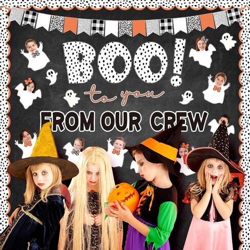 JarThenaAMCS 93 Pcs Halloween Ghost DIY Bulletin Board Decoration Funny Ghost Boo Paper Cutouts with 200 Pcs Glue Points for Halloween Birthday Party Classroom Photo in Saudi Arabia