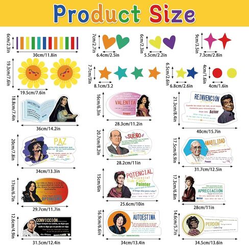 gisgfim Spanish English Hispanic Heritage Month Bulletin Board Decoration Motivational Inspirational Hispanic Quote Bilingual Positive Decor for Classroom Elementary Middle High School Decor Supplies in Saudi Arabia