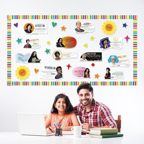 gisgfim Spanish English Hispanic Heritage Month Bulletin Board Decoration Motivational Inspirational Hispanic Quote Bilingual Positive Decor for Classroom Elementary Middle High School Decor Supplies in Saudi Arabia