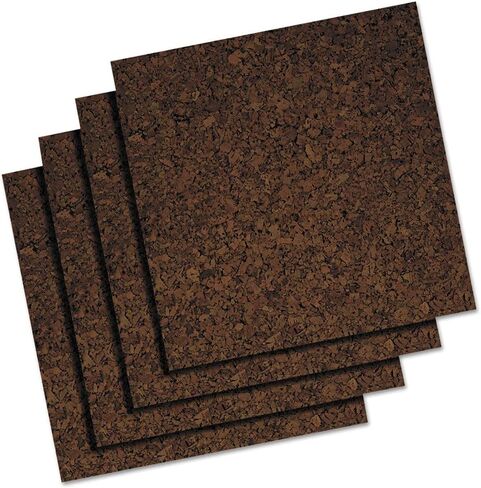 Universal UNV43403 12 in. x 12 in. Cork Tile Panels - Dark Brown Surface (4/Pack) in Saudi Arabia