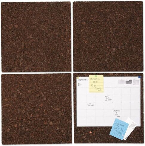 Universal UNV43403 12 in. x 12 in. Cork Tile Panels - Dark Brown Surface (4/Pack) in Saudi Arabia