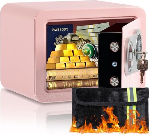 0.23 مربع آمن أقدام مكعبة ، حقيبة صغيرة مع حقيبة مقاومة للحريق ، مفاتيح ورمز مرور ، صندوق أموال أمان إلكتروني رقمي نقدًا ، وثيقة ، منزل ، مكتب ، استخدام الفندق ، وردي ، 6.69 "D x 9.06" W x 6.69 "H in Kuwait