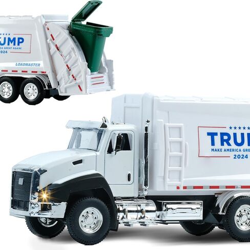 PIRUETA Light & Sound President Donald Trump 2024 Truck Toys, Trump Garbage Truck Collectibles, MAGA, 2024 Election Souvenirs, 1:50 Scale Pull Back Action Alloy Collectible Toys Gift for Trump Fans in Saudi Arabia