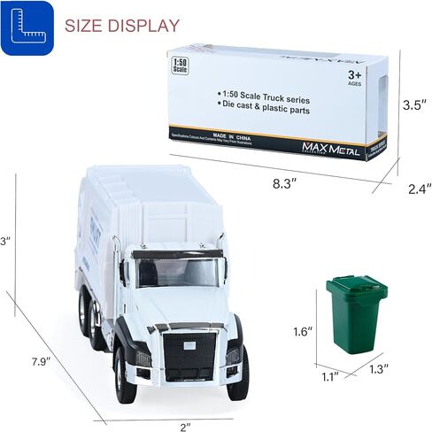 PIRUETA Light & Sound President Donald Trump 2024 Truck Toys, Trump Garbage Truck Collectibles, MAGA, 2024 Election Souvenirs, 1:50 Scale Pull Back Action Alloy Collectible Toys Gift for Trump Fans in Saudi Arabia