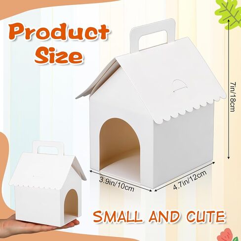 MBAIYO 30 Pcs Dog Party Favors Boxes, Adopt A Puppy Party Favors Boxes White Dog House Shaped Treat Gift Box with Handle & Ventilation Holes for Puppy Adoption Birthday Dogs Themed Parties in Saudi Arabia
