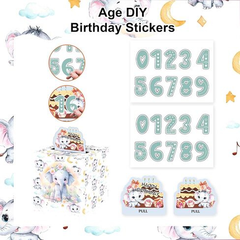 صندوق هدايا أموال عيد ميلاد الفراشات مع ملصقات DIY لأي عمر ، وصناديق المال المفاجئة للحصول على هدية نقدية مع بطاقة عيد ميلاد سعيد و 100 ٪ أكياس شفافة للفتيات حفلة عيد ميلاد الفتيات in Kuwait