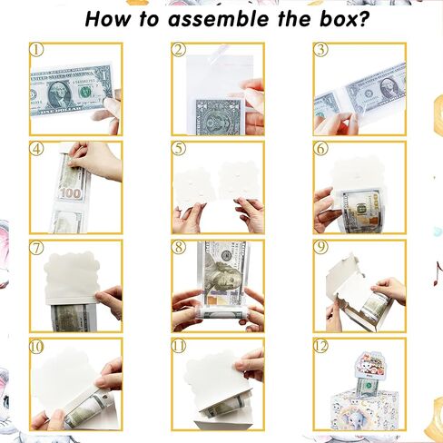 صندوق هدايا أموال عيد ميلاد الفراشات مع ملصقات DIY لأي عمر ، وصناديق المال المفاجئة للحصول على هدية نقدية مع بطاقة عيد ميلاد سعيد و 100 ٪ أكياس شفافة للفتيات حفلة عيد ميلاد الفتيات in Kuwait