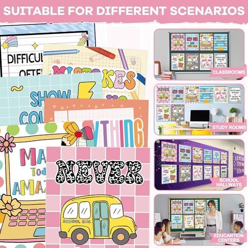 12Pcs Composition Classroom Diversity Posters Wall Decor Back to School Motivational Poster for Classroom Inspirational Quote Cutouts Composition Notebook Classroom Decor for Bulletin Board Wall Decor in Saudi Arabia