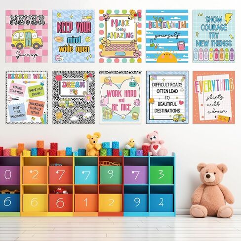 12Pcs Composition Classroom Diversity Posters Wall Decor Back to School Motivational Poster for Classroom Inspirational Quote Cutouts Composition Notebook Classroom Decor for Bulletin Board Wall Decor in Saudi Arabia