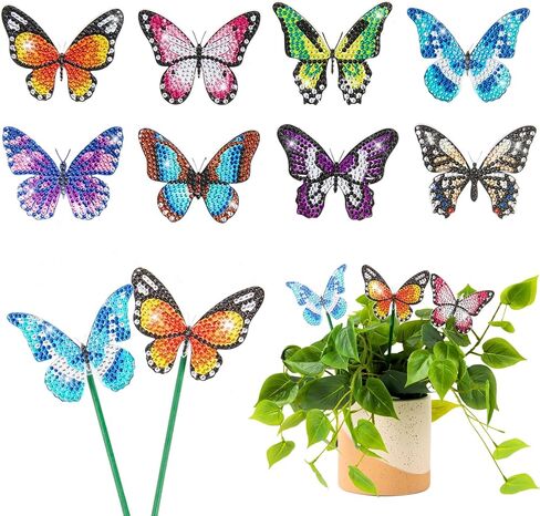 Merch Merch Diamond Art Birds 10 Pack ، Diy Plant Stake Garden Decor ، Birds Diamond Dots للبالغين ، ومجموعات الطلاء الفنية للمجوهرات ، وفنون الأحجار الكريمة المصغرة للبالغين in Saudi Arabia
