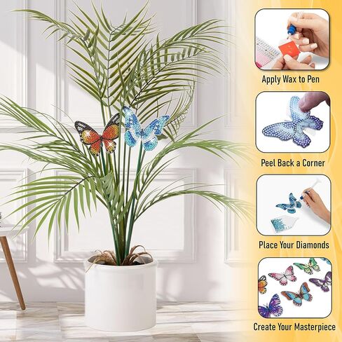 Merch Merch Diamond Art Birds 10 Pack ، Diy Plant Stake Garden Decor ، Birds Diamond Dots للبالغين ، ومجموعات الطلاء الفنية للمجوهرات ، وفنون الأحجار الكريمة المصغرة للبالغين in Saudi Arabia