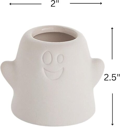متعة Express DIY Mini Ceramic Halloween Planters - مجموعة من 12 - Catt ، Ghost and Pumpkin - Craft for Kids in Kuwait