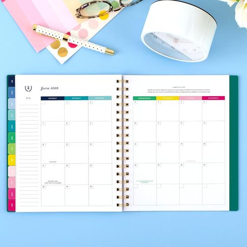 AT-A-GLANCE Planner 2025-2026 Academic, Simplified by Emily Ley, Weekly & Monthly, 7" x 8-3/4", Medium, Monthly Tabs, Green (EL40-805A-26) in Saudi Arabia