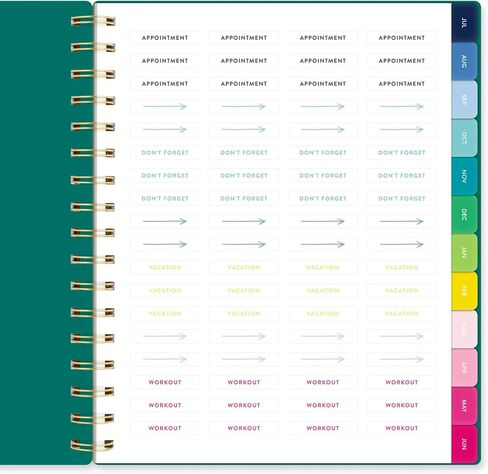 AT-A-GLANCE Planner 2025-2026 Academic, Simplified by Emily Ley, Weekly & Monthly, 7" x 8-3/4", Medium, Monthly Tabs, Green (EL40-805A-26) in Saudi Arabia