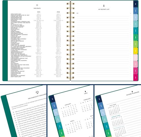 AT-A-GLANCE Planner 2025-2026 Academic, Simplified by Emily Ley, Weekly & Monthly, 7" x 8-3/4", Medium, Monthly Tabs, Green (EL40-805A-26) in Saudi Arabia
