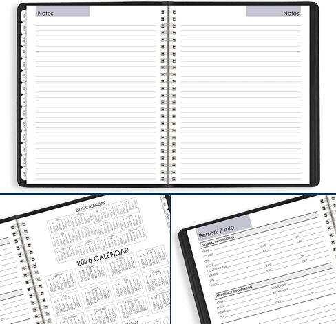 At-A-Glance 2026 Planner ، Weekly & Monthly ، 7 "× 8.75" ، متوسطة ، قابلة لإعادة التعبئة ، التنفيذي ، Dayminder ، Black (G5450026) in Saudi Arabia