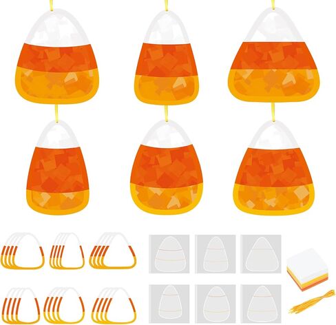 24 Sets Ghost Crafts Halloween Tissue Paper Craft Kits Make Your Own Ghost Suncatchers Hanging Ornament DIY for Halloween Party Trick or Treat Party Supplies Classroom Actives in Saudi Arabia