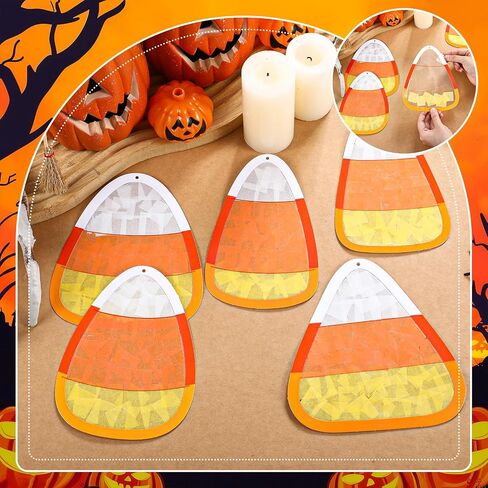24 Sets Ghost Crafts Halloween Tissue Paper Craft Kits Make Your Own Ghost Suncatchers Hanging Ornament DIY for Halloween Party Trick or Treat Party Supplies Classroom Actives in Saudi Arabia