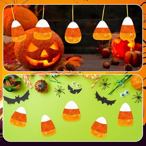24 Sets Ghost Crafts Halloween Tissue Paper Craft Kits Make Your Own Ghost Suncatchers Hanging Ornament DIY for Halloween Party Trick or Treat Party Supplies Classroom Actives in Saudi Arabia
