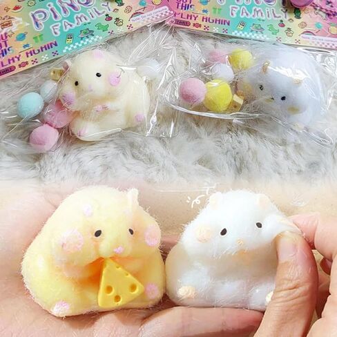 2 Pack Taba Toys for Kids, Taba Hamster Quiet Fidget Toys, Kawaii Stress Relief PVC Sensory Toys Gifts for Kids Teenager in Kuwait