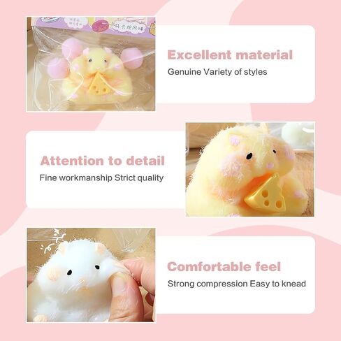2 Pack Taba Toys for Kids, Taba Hamster Quiet Fidget Toys, Kawaii Stress Relief PVC Sensory Toys Gifts for Kids Teenager in Kuwait