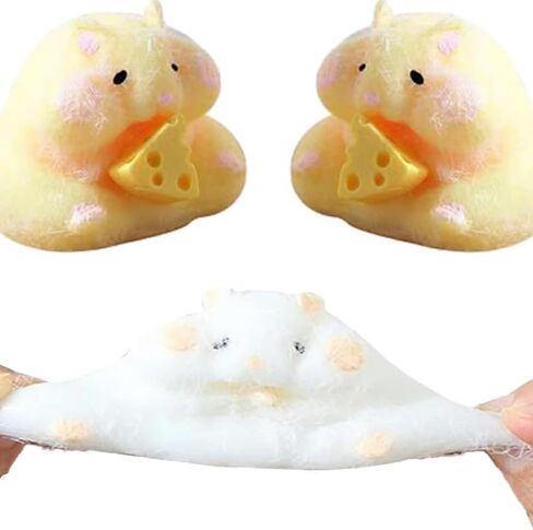 2 Pack Taba Toys for Kids, Taba Hamster Quiet Fidget Toys, Kawaii Stress Relief PVC Sensory Toys Gifts for Kids Teenager in Kuwait