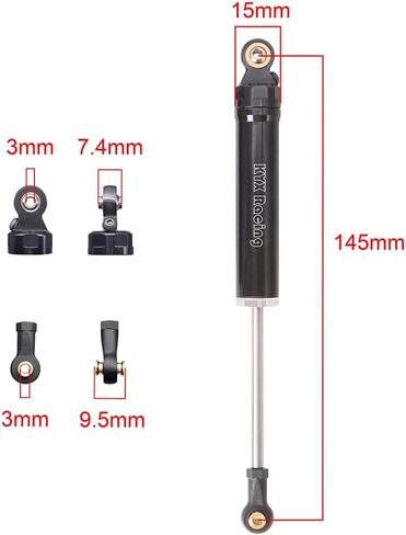 KYX Racing Aluminum 145mm Rear Shock Set 2pcs Upgrades Parts Accessories for 1/10 RC Car Axial AXP8 Gilamon 2.2 in Saudi Arabia