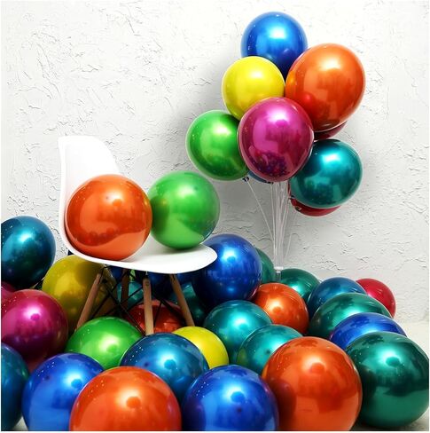 البالونات المعدنية الملونة 50 PCS 12 بوصة بالونات ملونة ملونة بالون ذات طبقة مزدوجة متعددة الألوان أكثر مناسبة لحفل الزفاف ، ديكور بالون حفلة عيد ميلاد. in Saudi Arabia