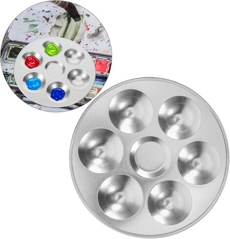 jojofuny 2Pcs Aluminum Painting Color Tray Durable Mixing Palette for Watercolor Art Portable Design for for Artists and DIY Projects in Saudi Arabia