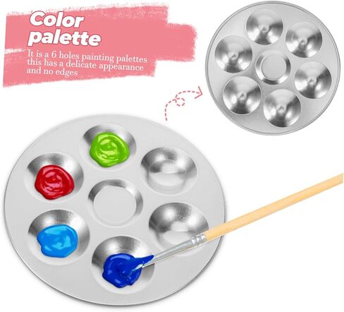 jojofuny 2Pcs Aluminum Painting Color Tray Durable Mixing Palette for Watercolor Art Portable Design for for Artists and DIY Projects in Saudi Arabia