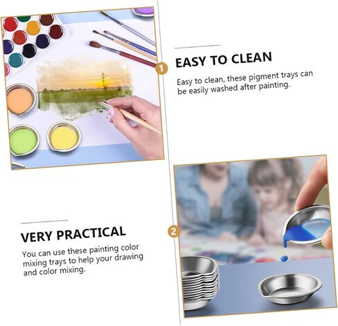 Gadpiparty 18Pcs Multi Functional Painting Palette Trays Reusable Watercolor Mixing Plates for Artists Students and Amateurs for Art Painting and Color Mixing in Saudi Arabia