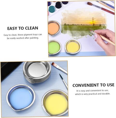 Gadpiparty 18Pcs Multi Functional Painting Palette Trays Reusable Watercolor Mixing Plates for Artists Students and Amateurs for Art Painting and Color Mixing in Saudi Arabia