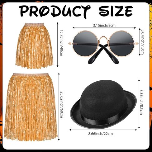 4 PCS PET HALOWEEN COSTUME CHOSTE DERBY HAT ، LUAU HULA TARTS and Round Round Sunglass for Halloween Funny Dog COSTUME COSPLAY in Saudi Arabia