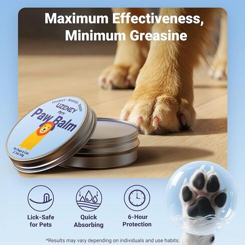 Lick-Safe Dog Paw Balm & Nose Balm | Natural Ingredients with Coconut Oil for Dry Cracked Paw Pads | Cat Paw Wax and Moisturizer, Nose Butter | Hot Pavement and Winter Proetection, 2.1oz in Kuwait