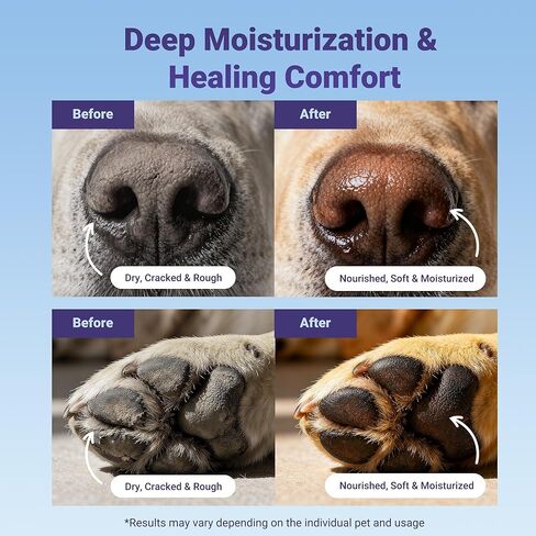 Lick-Safe Dog Paw Balm & Nose Balm | Natural Ingredients with Coconut Oil for Dry Cracked Paw Pads | Cat Paw Wax and Moisturizer, Nose Butter | Hot Pavement and Winter Proetection, 2.1oz in Kuwait