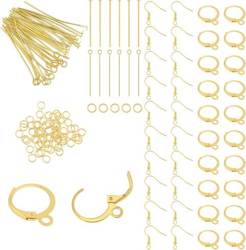 180pcs Leverback Hooks for Earring Making Iron Jewerly Findings Supplies Flat Head Pins for DIY Jewerly Making Earring Hooks Making Kit with Jump Rings in Saudi Arabia