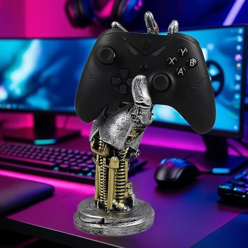Decor Cyberpunk Decor Hand Silverhand Mechanical ، حامل وحدة تحكم الألعاب ، 9.6 بوصة إكسسوارات مكتب ألعاب الراتنج للغرفة ، الشرفة ، الرف ، ديكور المنزل in Saudi Arabia